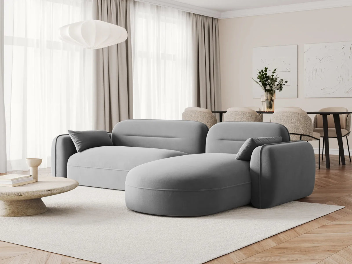 Sydney 4-Sitzer Ecksofa, Rechte Seite, aus Samt, 275x165x70 cm von Cosmopolitan Design – Bild 2