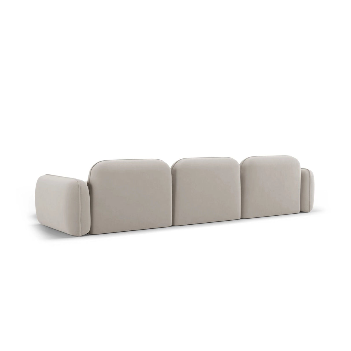 Sydney 4-Sitzer Ecksofa, Rechte Seite, aus Samt in Hellbeige (Casino Pearl), 320x165x70 cm von Cosmopolitan Design – Bild 5