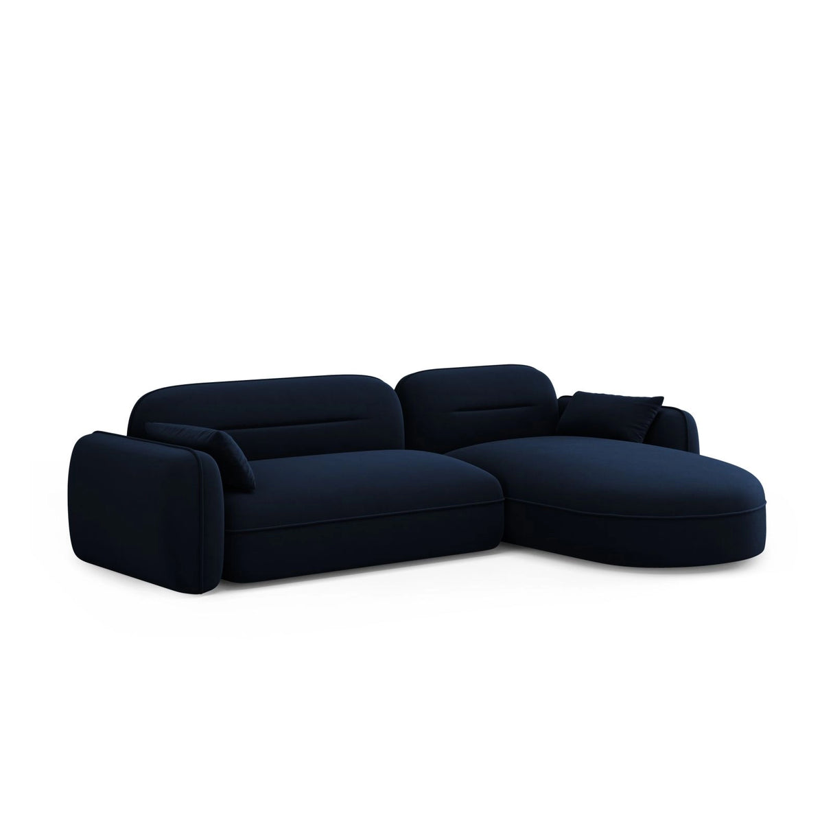 Sydney 4-Sitzer Ecksofa, Rechte Seite, aus Samt in Königsblau (Casino Deep Blue), 275x165x70 cm von Cosmopolitan Design – Bild 4