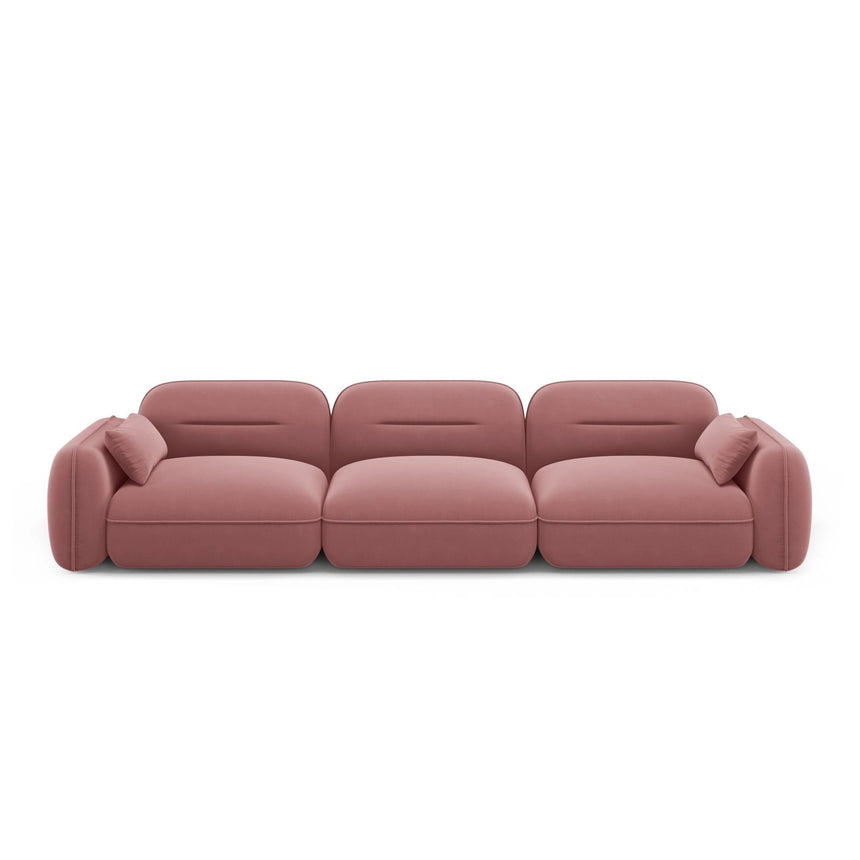 Sydney 4-Sitzer Sofa aus Samt in Flamingo (Casino Salmon), 320x90x70 cm von Cosmopolitan Design – Bild 1