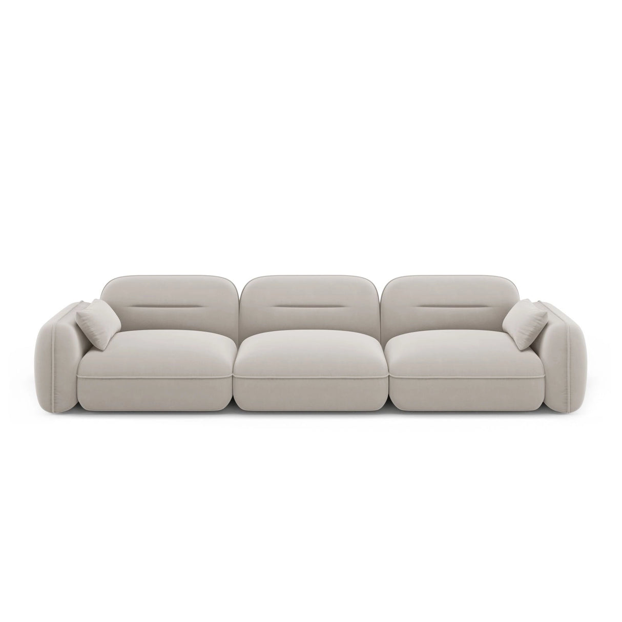 Sydney 4-Sitzer Sofa aus Samt in Hellbeige (Casino Pearl), 320x90x70 cm von Cosmopolitan Design – Bild 1