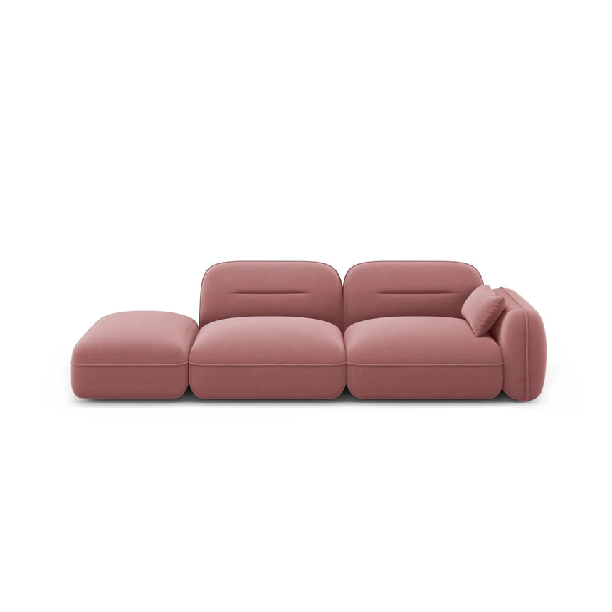 Sydney Modulares 3-Sitzer Sofa, Linke Seite, aus Samt in Flamingo (Casino Salmon), 295x90 cm von Cosmopolitan Design – Bild 1