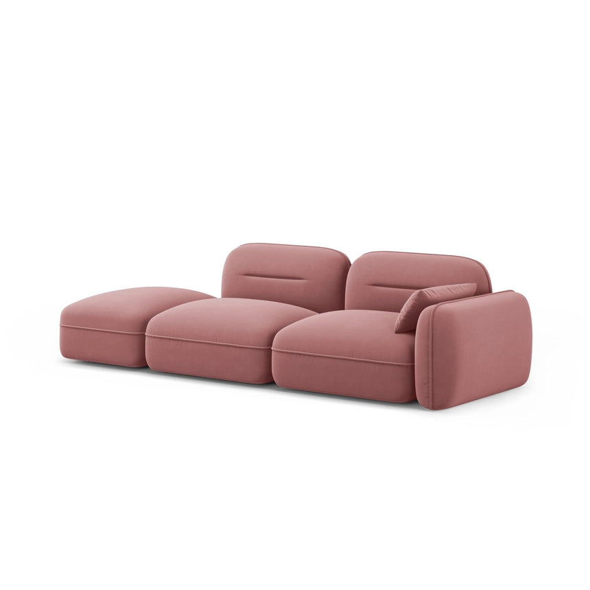 Sydney Modulares 3-Sitzer Sofa, Linke Seite, aus Samt in Flamingo (Casino Salmon), 295x90 cm von Cosmopolitan Design – Bild 4