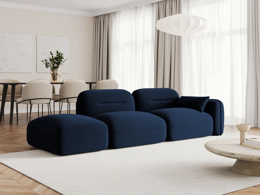 Sydney Modulares 3-Sitzer Sofa, Linke Seite, aus Samt in Königsblau (Casino Deep Blue), 295x90 cm von Cosmopolitan Design – Bild 2