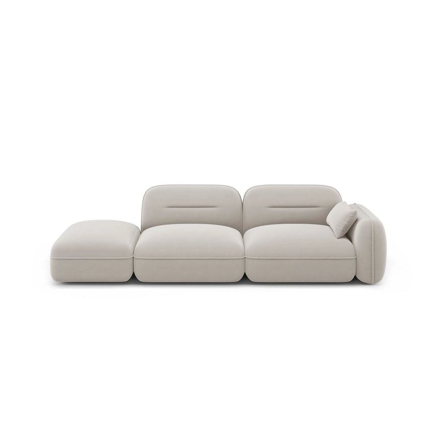 Sydney Modulares 3-Sitzer Sofa, Linke Seite, aus Samt in Leichtes Beige (Casino Pearl), 295x90 cm von Cosmopolitan Design – Bild 1