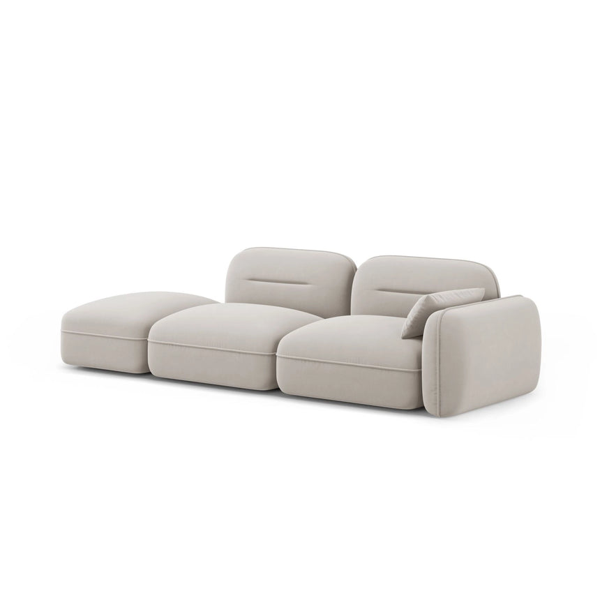 Sydney Modulares 3-Sitzer Sofa, Linke Seite, aus Samt in Leichtes Beige (Casino Pearl), 295x90 cm von Cosmopolitan Design – Bild 4