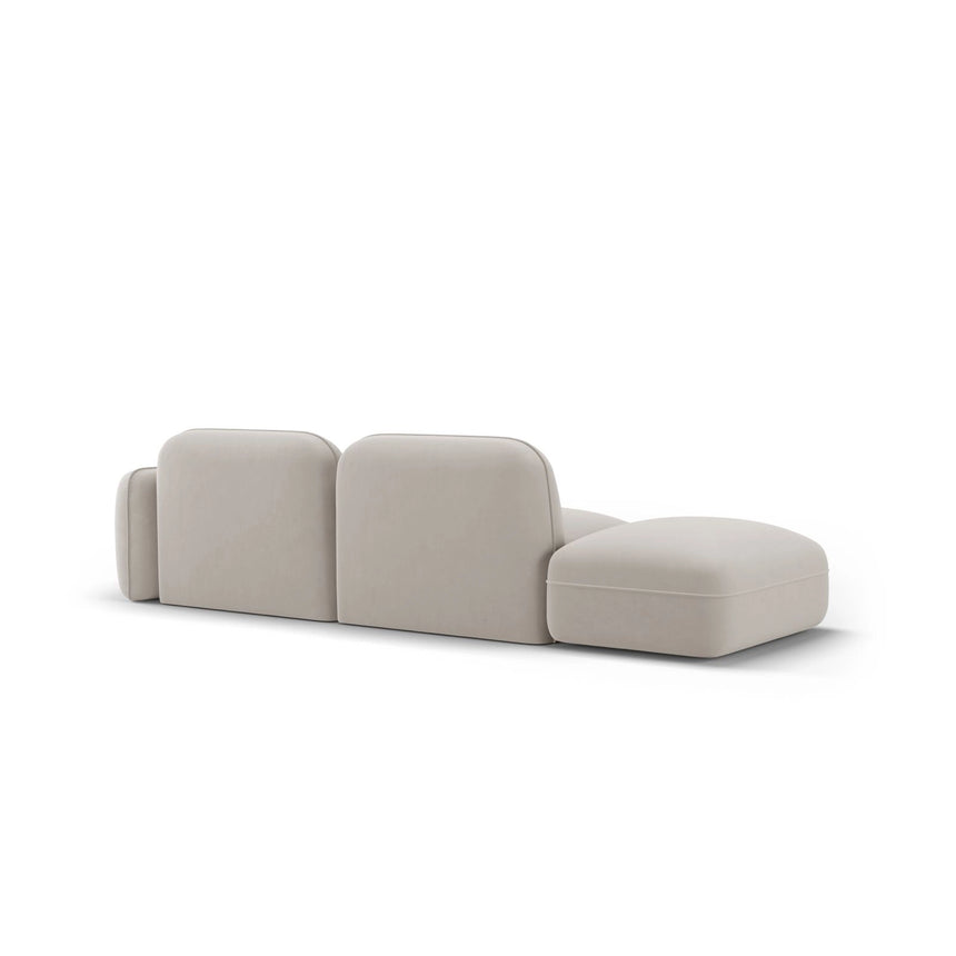 Sydney Modulares 3-Sitzer Sofa, Linke Seite, aus Samt in Leichtes Beige (Casino Pearl), 295x90 cm von Cosmopolitan Design – Bild 5
