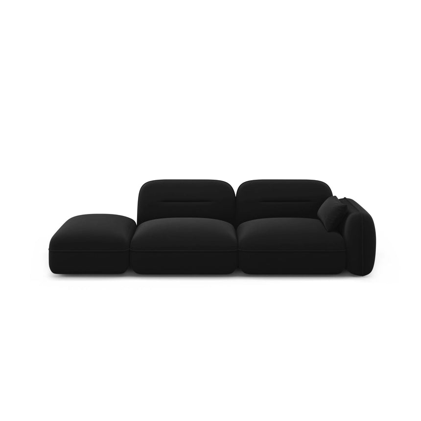 Sydney Modulares 3-Sitzer Sofa, Linke Seite, aus Samt in Schwarz (Casino Black), 295x90 cm von Cosmopolitan Design – Bild 1