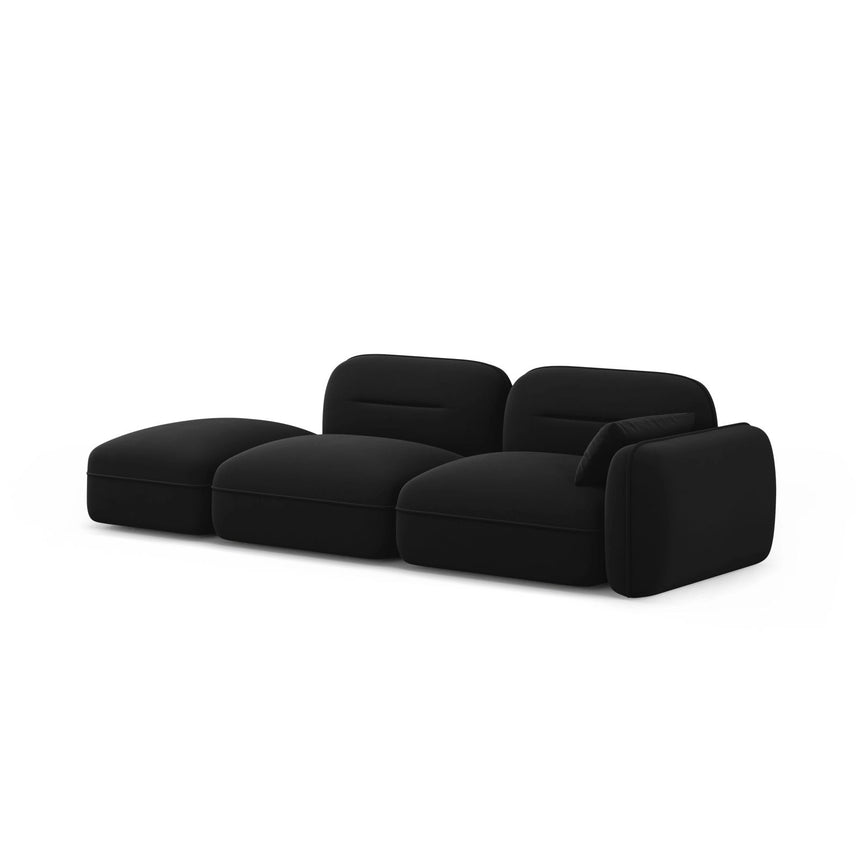 Sydney Modulares 3-Sitzer Sofa, Linke Seite, aus Samt in Schwarz (Casino Black), 295x90 cm von Cosmopolitan Design – Bild 4