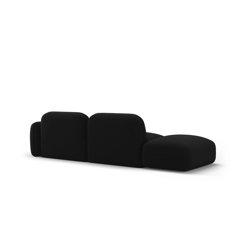 Sydney Modulares 3-Sitzer Sofa, Linke Seite, aus Samt in Schwarz (Casino Black), 295x90 cm von Cosmopolitan Design – Bild 5