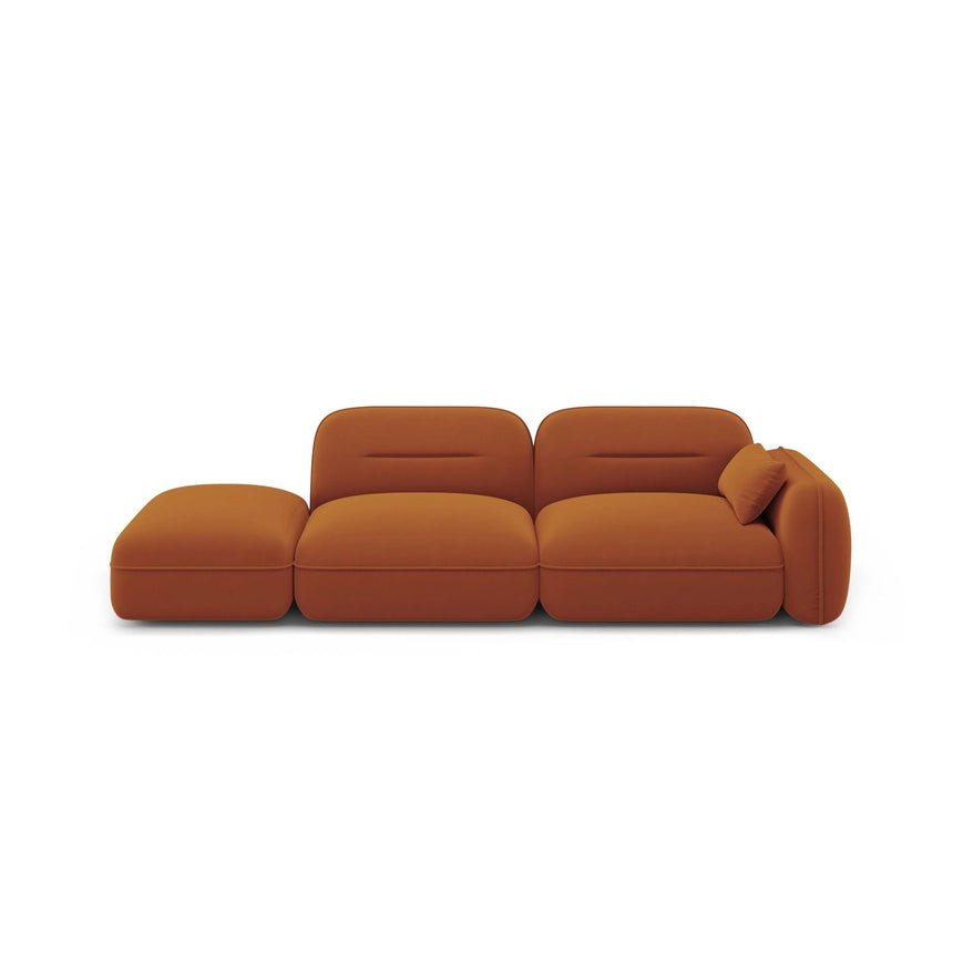 Sydney Modulares 3-Sitzer Sofa, Linke Seite, aus Samt in Terrakotta (Casino Terracota), 295x90 cm von Cosmopolitan Design – Bild 1