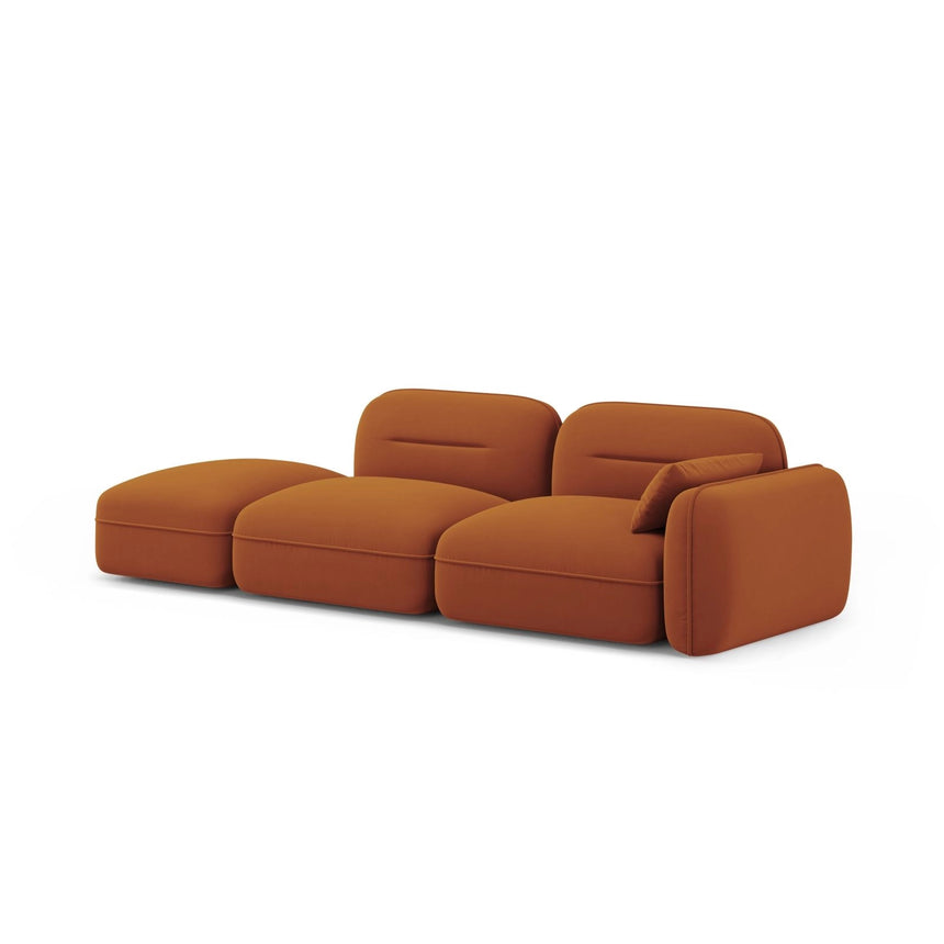 Sydney Modulares 3-Sitzer Sofa, Linke Seite, aus Samt in Terrakotta (Casino Terracota), 295x90 cm von Cosmopolitan Design – Bild 4