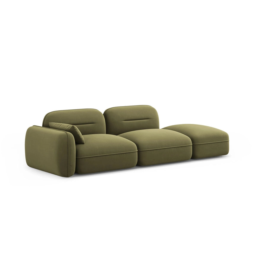 Sydney Modulares 3-Sitzer Sofa, Rechte Seite, aus Samt in Hellgrün (Casino Forest), 295x90 cm von Cosmopolitan Design – Bild 4