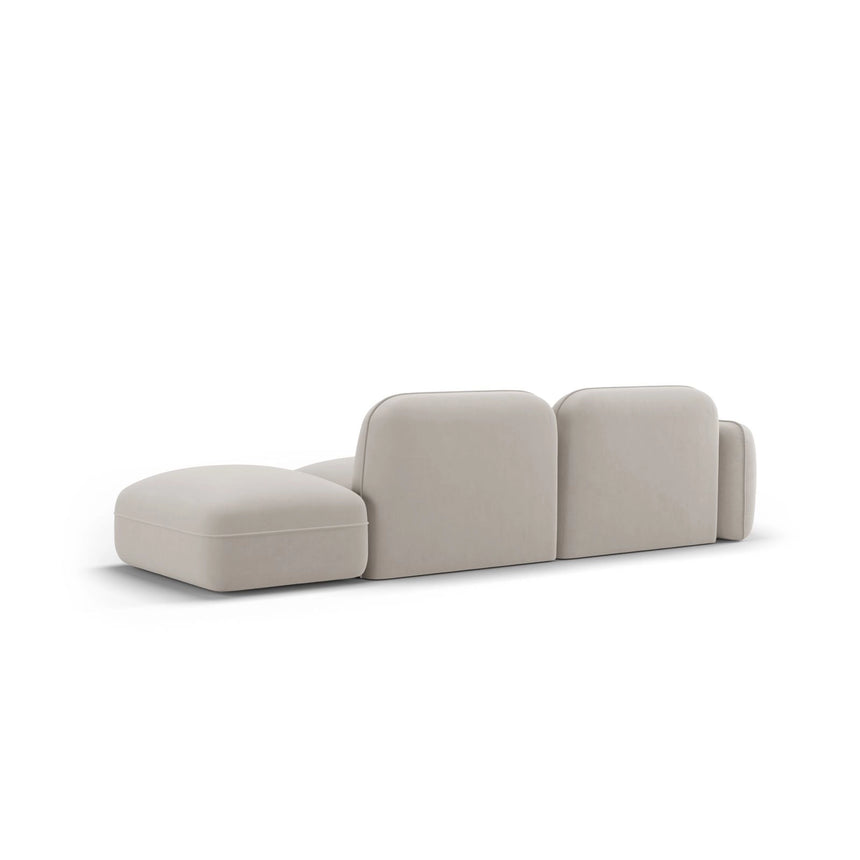 Sydney Modulares 3-Sitzer Sofa, Rechte Seite, aus Samt in Leichtes Beige (Casino Pearl), 295x90 cm von Cosmopolitan Design – Bild 5