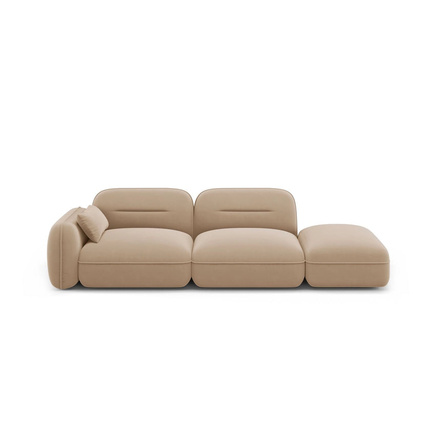 Sydney Modulares 3-Sitzer Sofa, Rechte Seite, aus Samt in Sand (Casino Lion), 295x90 cm von Cosmopolitan Design – Bild 1