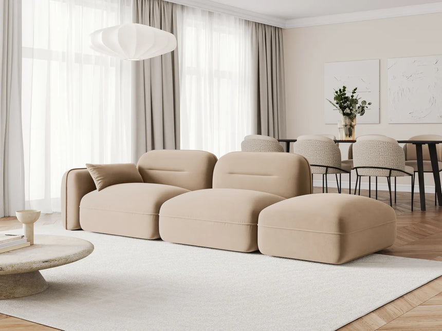 Sydney Modulares 3-Sitzer Sofa, Rechte Seite, aus Samt in Sand (Casino Lion), 295x90 cm von Cosmopolitan Design – Bild 2