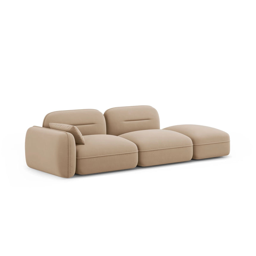 Sydney Modulares 3-Sitzer Sofa, Rechte Seite, aus Samt in Sand (Casino Lion), 295x90 cm von Cosmopolitan Design – Bild 4