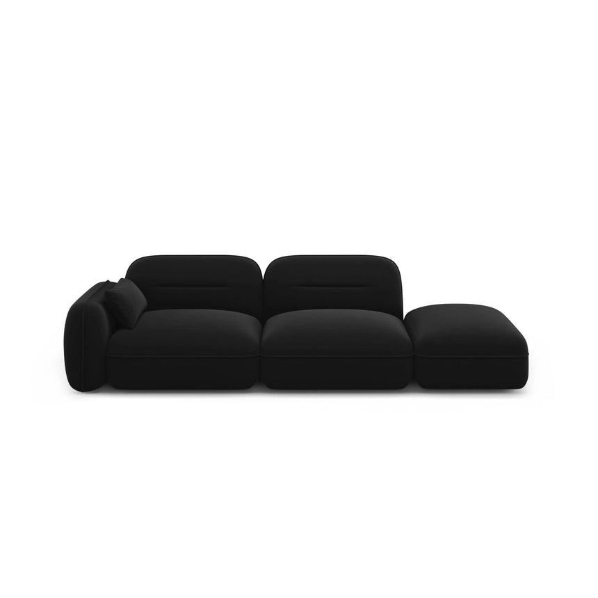 Sydney Modulares 3-Sitzer Sofa, Rechte Seite, aus Samt in Schwarz (Casino Black), 295x90 cm von Cosmopolitan Design – Bild 1