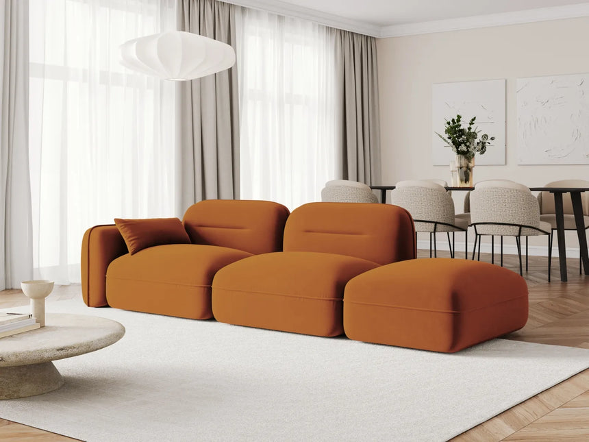 Sydney Modulares 3-Sitzer Sofa, Rechte Seite, aus Samt in Terrakotta (Casino Terracota), 295x90 cm von Cosmopolitan Design – Bild 2