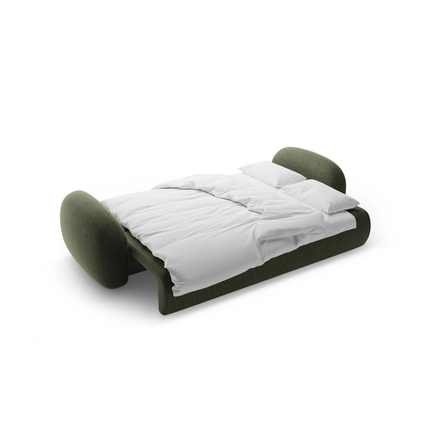 Tonale 3-Sitzer Sofa mit Schlaffunktion und Stauraum, aus Chenille in Grün (Eden 12 Olive), 262x105x88 cm von Cosmopolitan Design – Bild 5