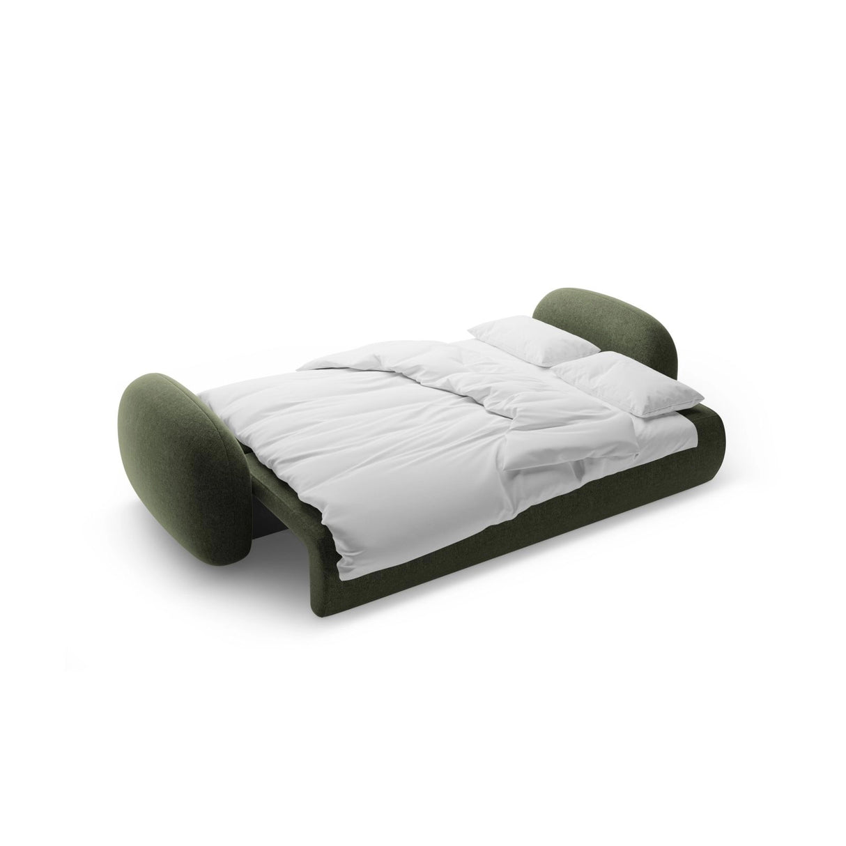 Tonale 3-Sitzer Sofa mit Schlaffunktion und Stauraum, aus Chenille in Grün (Eden 12 Olive), 262x105x88 cm von Cosmopolitan Design – Bild 5