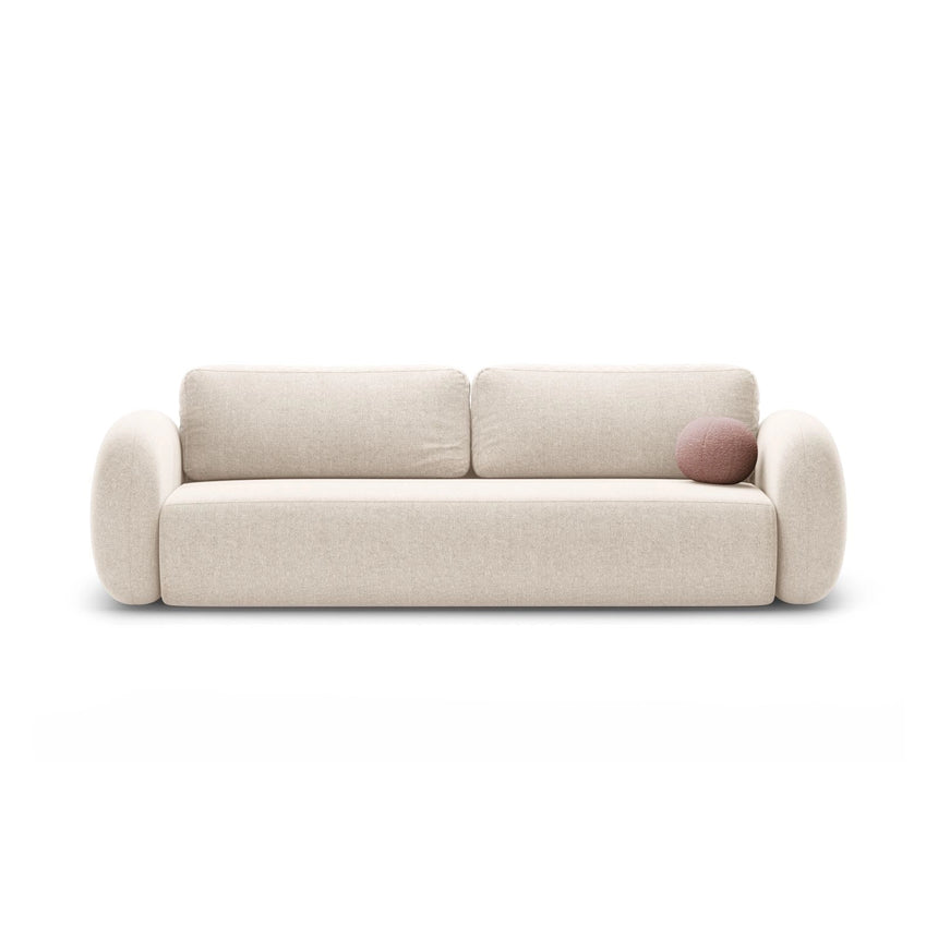 Tonale 3-Sitzer Sofa mit Schlaffunktion und Stauraum, aus Chenille in Hellbeige (Eden 2 Pearl), 262x105x88 cm von Cosmopolitan Design – Bild 1