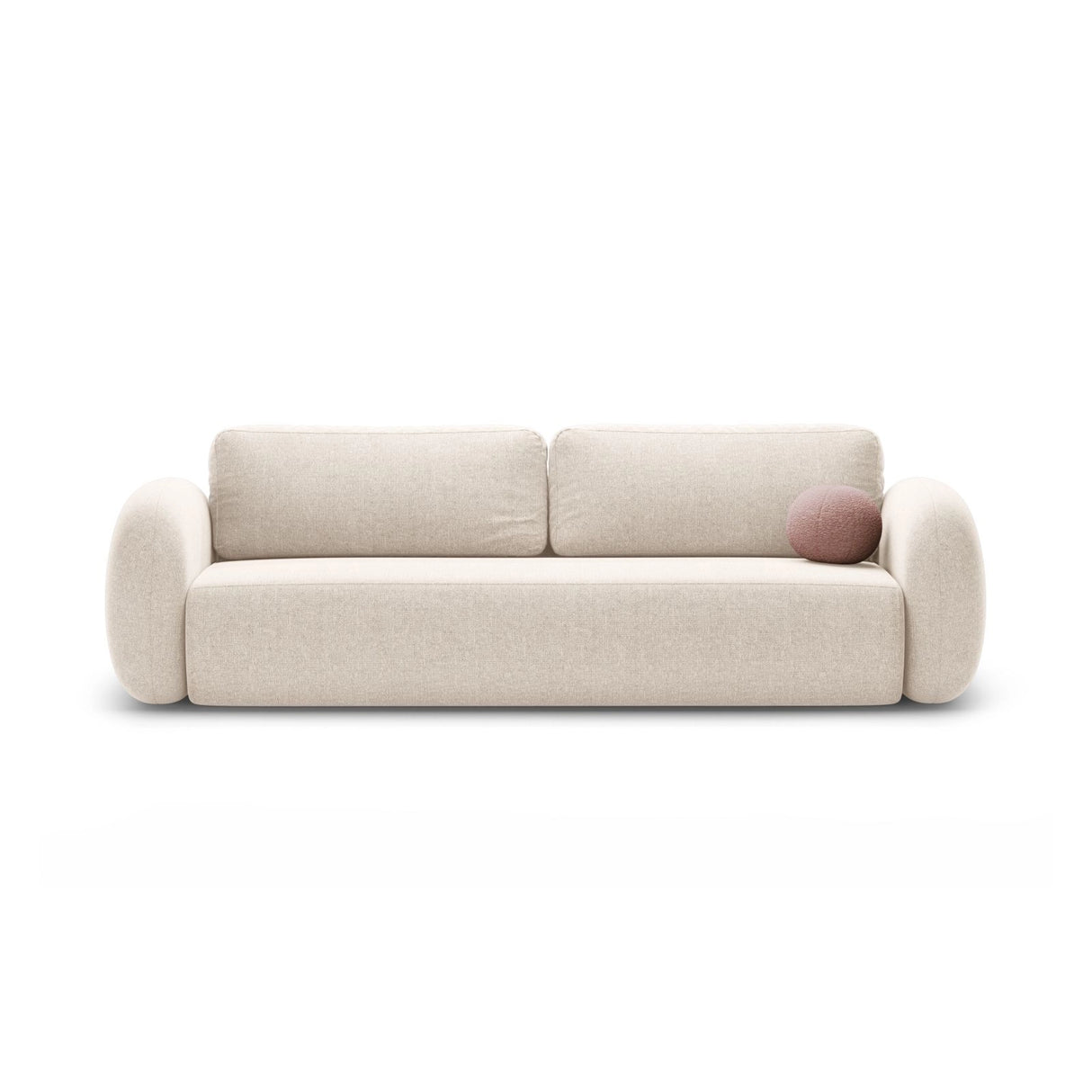 Tonale 3-Sitzer Sofa mit Schlaffunktion und Stauraum, aus Chenille in Hellbeige (Eden 2 Pearl), 262x105x88 cm von Cosmopolitan Design – Bild 1