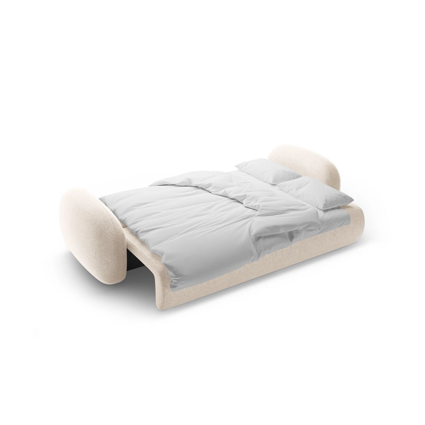Tonale 3-Sitzer Sofa mit Schlaffunktion und Stauraum, aus Chenille in Hellbeige (Eden 2 Pearl), 262x105x88 cm von Cosmopolitan Design – Bild 5