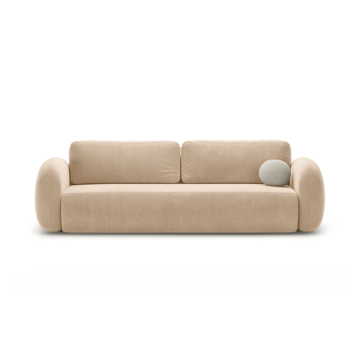 Tonale 3-Sitzer Sofa mit Schlaffunktion und Stauraum, aus Samt in Mandelbeige (Magic Velvet 2282), 262x105x88 cm von Cosmopolitan Design – Bild 1