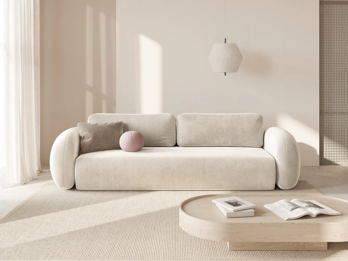 Tonale 3-Sitzer Sofa mit Schlaffunktion und Stauraum, aus Samt oder Chenille, 262x105x88 cm von Cosmopolitan Design – Bild 2