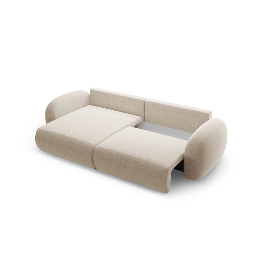 Tonale 4-Sitzer Ecksofa mit Schlaffunktion, ausklappbar, aus Chenille in Dunkelbeige (Eden 4 Beige), 262x149 cm von Cosmopolitan Design – Bild 6