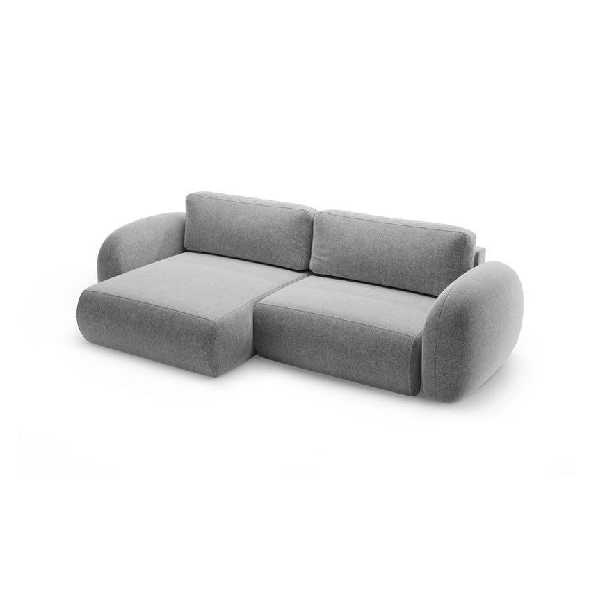 Tonale 4-Sitzer Ecksofa mit Schlaffunktion, ausklappbar, aus Chenille in Hellgrau (Eden 18 Grey), 262x149 cm von Cosmopolitan Design – Bild 4