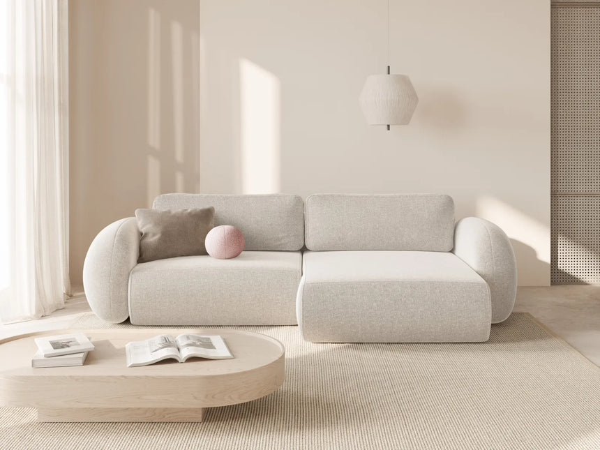 Tonale 4-Sitzer Ecksofa mit Schlaffunktion, ausklappbar, aus Chenille in Leichtes Beige (Eden 2 Pearl), 262x149 cm von Cosmopolitan Design – Bild 2