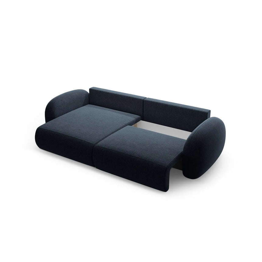 Tonale 4-Sitzer Ecksofa mit Schlaffunktion, ausklappbar, aus Chenille in Marineblau (Eden 16 Deep Blue), 262x149 cm von Cosmopolitan Design – Bild 6