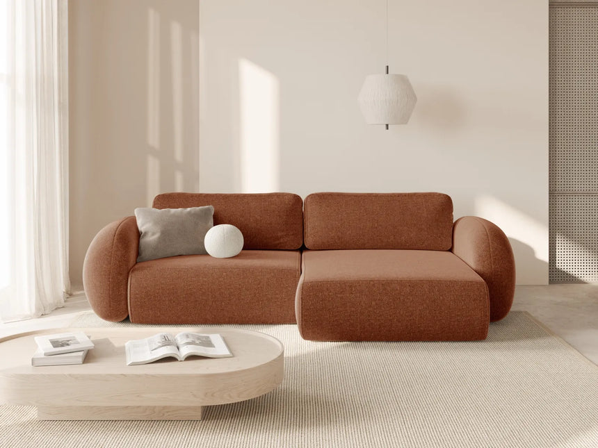 Tonale 4-Sitzer Ecksofa mit Schlaffunktion, ausklappbar, aus Chenille in Ziegel (Eden 10 Terra), 262x149 cm von Cosmopolitan Design – Bild 2