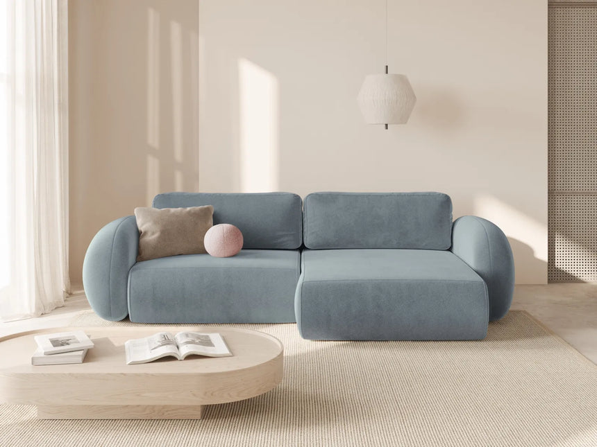 Tonale 4-Sitzer Ecksofa mit Schlaffunktion, ausklappbar, aus Samt in Blaugrau (Magic Velvet 2224), 262x149 cm von Cosmopolitan Design – Bild 2
