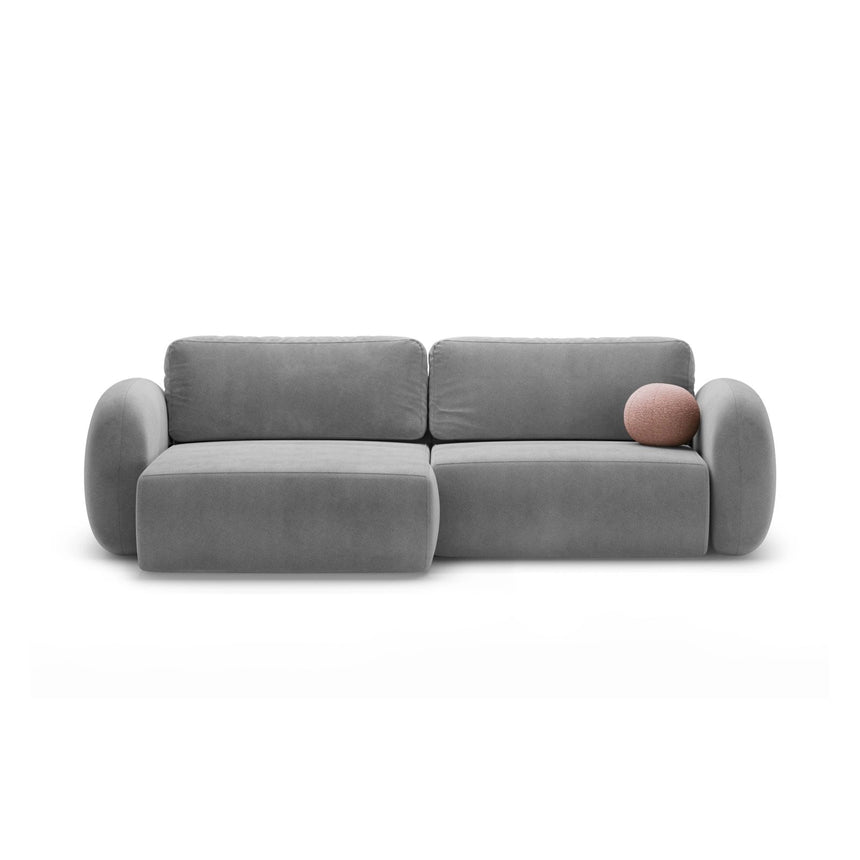 Tonale 4-Sitzer Ecksofa mit Schlaffunktion, ausklappbar, aus Samt in Dunkelgrau (Magic Velvet 2241), 262x149 cm von Cosmopolitan Design – Bild 1