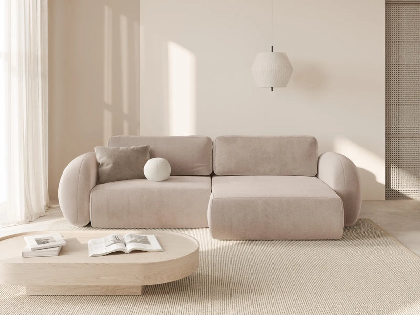 Tonale 4-Sitzer Ecksofa mit Schlaffunktion, ausklappbar, aus Samt in Mandelbeige (Magic Velvet 2282), 262x149 cm von Cosmopolitan Design – Bild 2