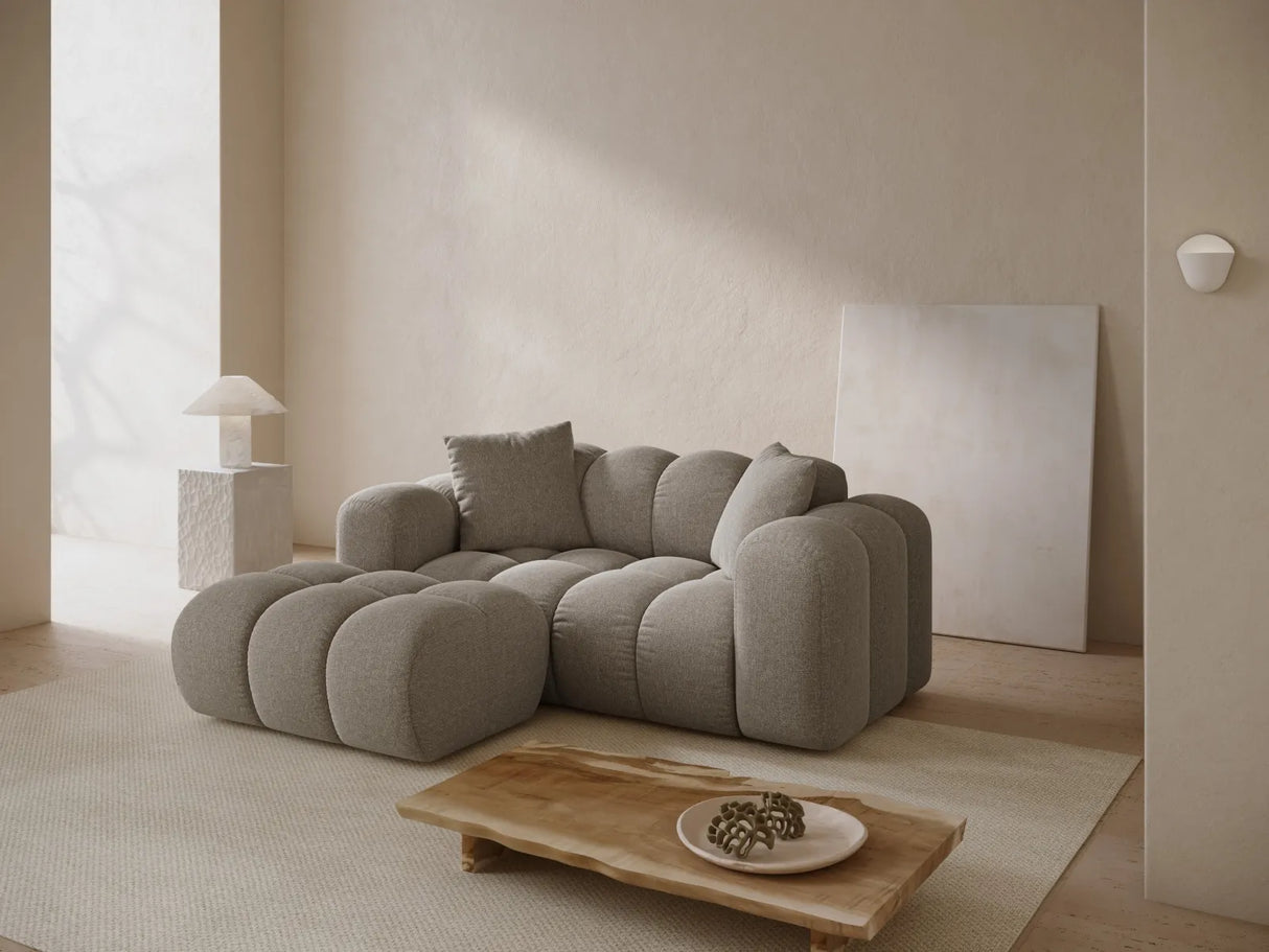 Treno 2-Sitzer Ecksofa, Linke Seite, aus Chenille in Dunkelbeige (Eden 4 Beige), 180x164 cm von Cosmopolitan Design – Bild 2
