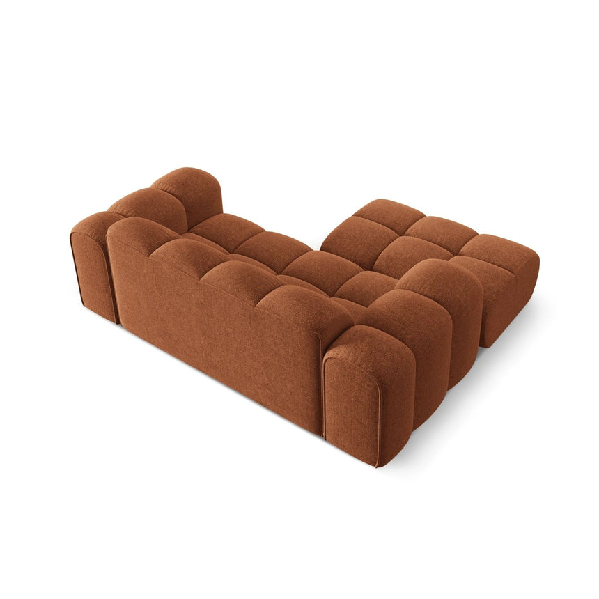 Treno 2-Sitzer Ecksofa, Linke Seite, aus Chenille in Ziegel (Eden 10 Terra), 180x164 cm von Cosmopolitan Design – Bild 6