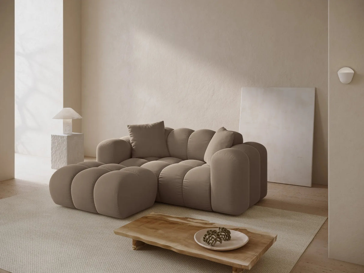 Treno 2-Sitzer Ecksofa, Linke Seite, aus Samt in Cappuccino (Bluvel 40), 180x164 cm von Cosmopolitan Design – Bild 2
