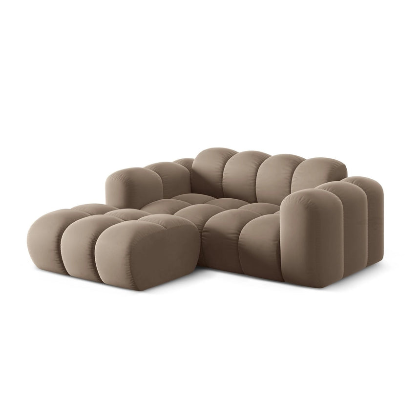 Treno 2-Sitzer Ecksofa, Linke Seite, aus Samt in Cappuccino (Bluvel 40), 180x164 cm von Cosmopolitan Design – Bild 4