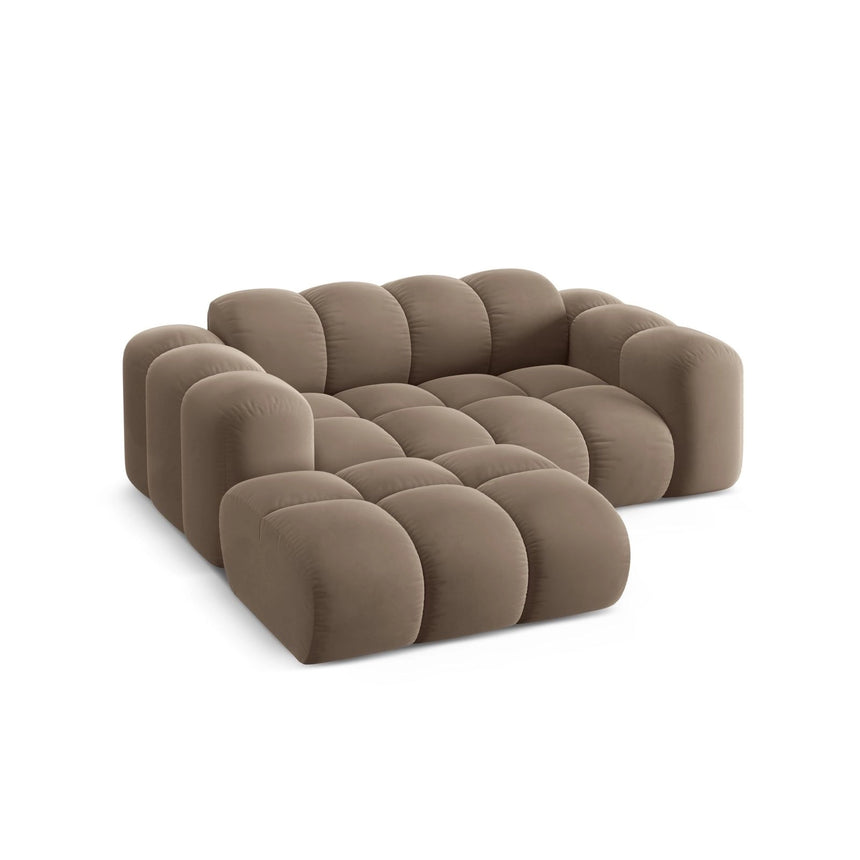 Treno 2-Sitzer Ecksofa, Linke Seite, aus Samt in Cappuccino (Bluvel 40), 180x164 cm von Cosmopolitan Design – Bild 5