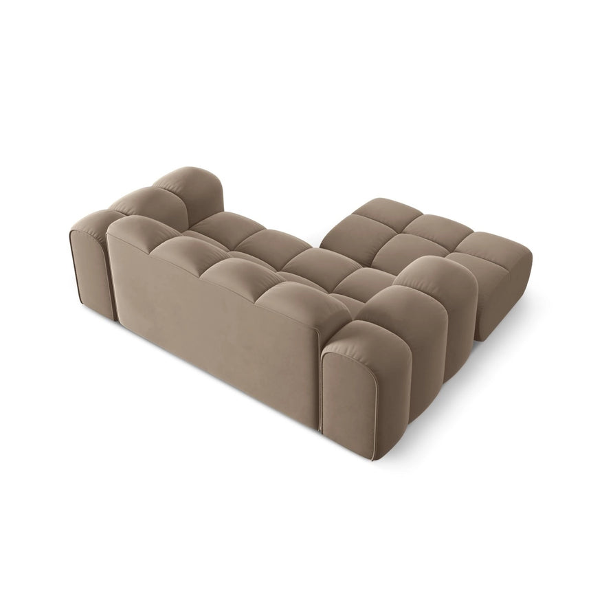 Treno 2-Sitzer Ecksofa, Linke Seite, aus Samt in Cappuccino (Bluvel 40), 180x164 cm von Cosmopolitan Design – Bild 6