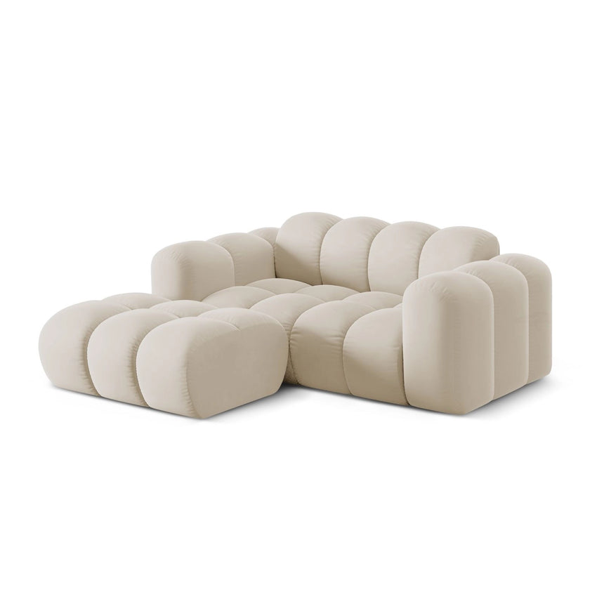 Treno 2-Sitzer Ecksofa, Linke Seite, aus Samt in Dunkelbeige (Bluvel 30), 180x164 cm von Cosmopolitan Design – Bild 4