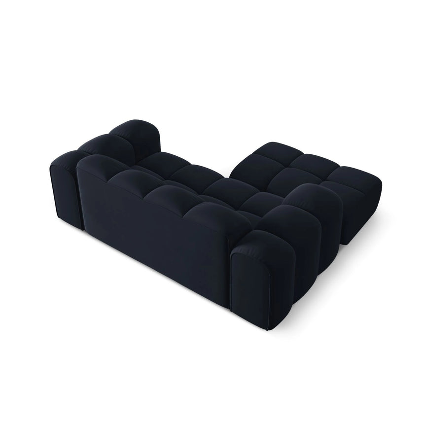 Treno 2-Sitzer Ecksofa, Linke Seite, aus Samt in Dunkelblau (Bluvel 89), 180x164 cm von Cosmopolitan Design – Bild 6