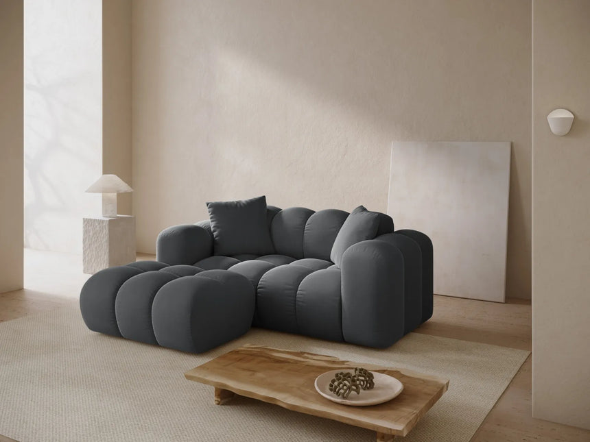 Treno 2-Sitzer Ecksofa, Linke Seite, aus Samt in Grau (Bluvel 14), 180x164 cm von Cosmopolitan Design – Bild 2