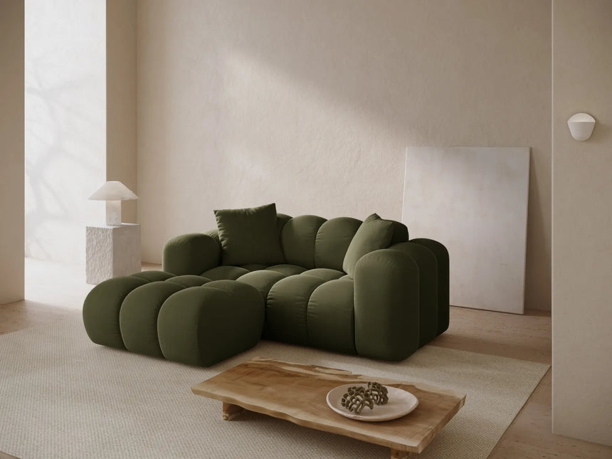 Treno 2-Sitzer Ecksofa, Linke Seite, aus Samt in Grün (Bluvel 77), 180x164 cm von Cosmopolitan Design – Bild 2