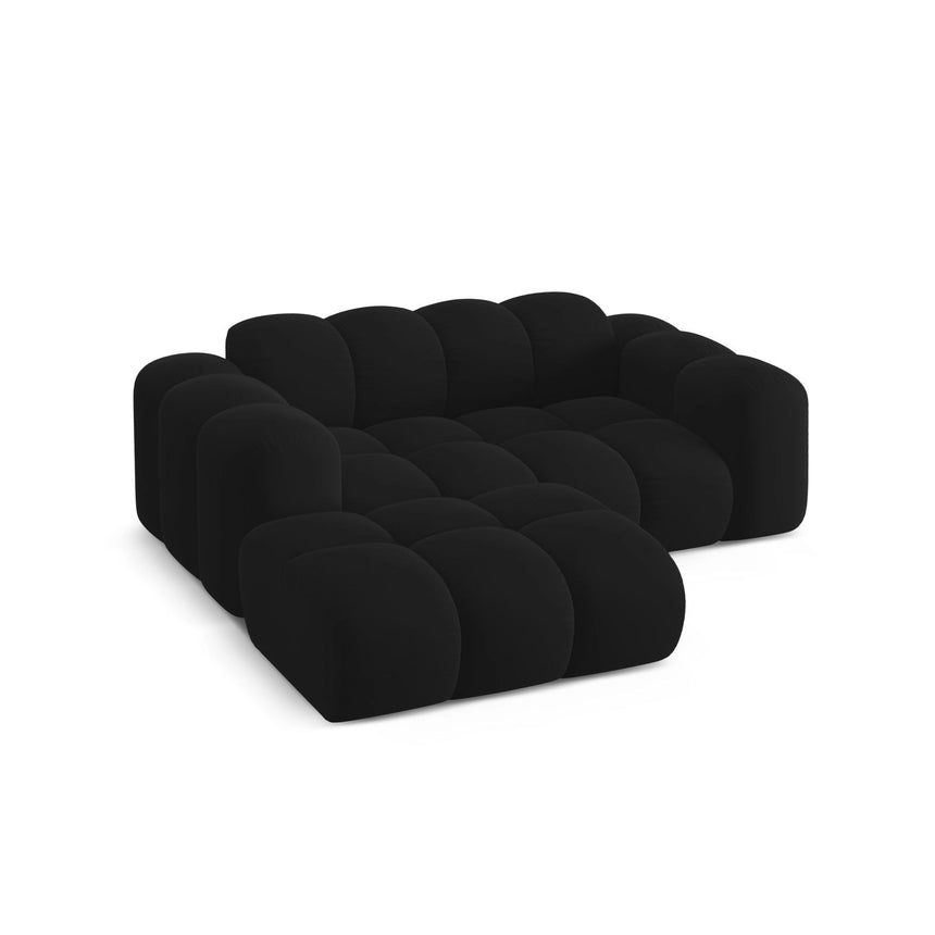 Treno 2-Sitzer Ecksofa, Linke Seite, aus Samt in Schwarz (Bluvel 19), 180x164 cm von Cosmopolitan Design – Bild 5