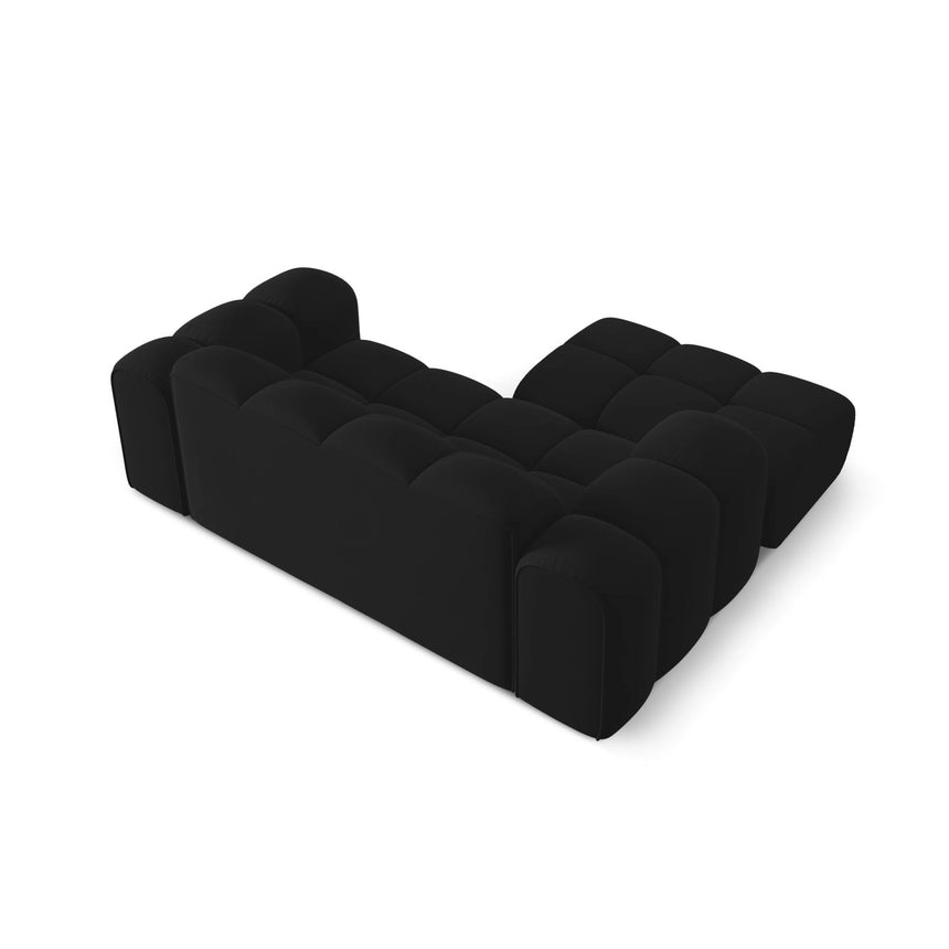 Treno 2-Sitzer Ecksofa, Linke Seite, aus Samt in Schwarz (Bluvel 19), 180x164 cm von Cosmopolitan Design – Bild 6